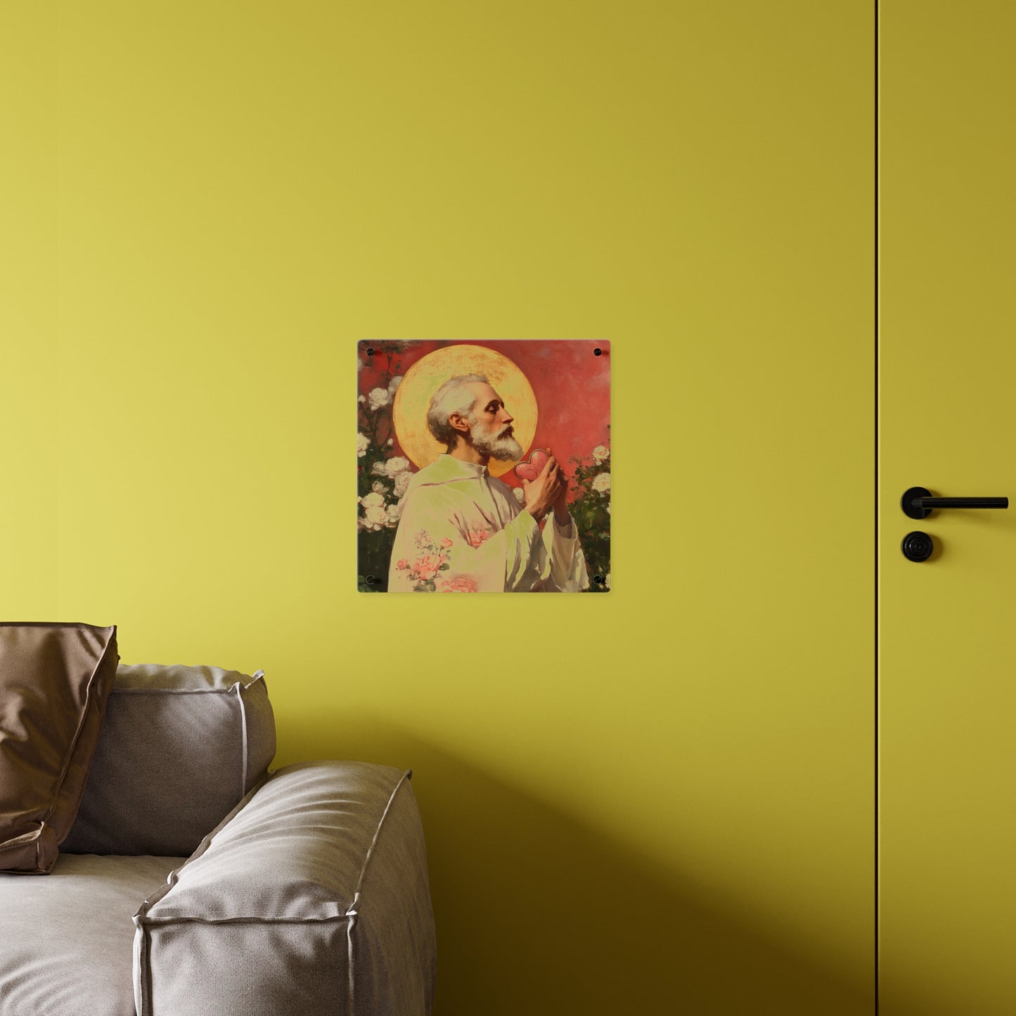 Saint Valentine Wall Art Panel - Ready to Hang Acrylic Print - Catholic Saint Art - Patron Saint Print - Catholic Saint Wall Art