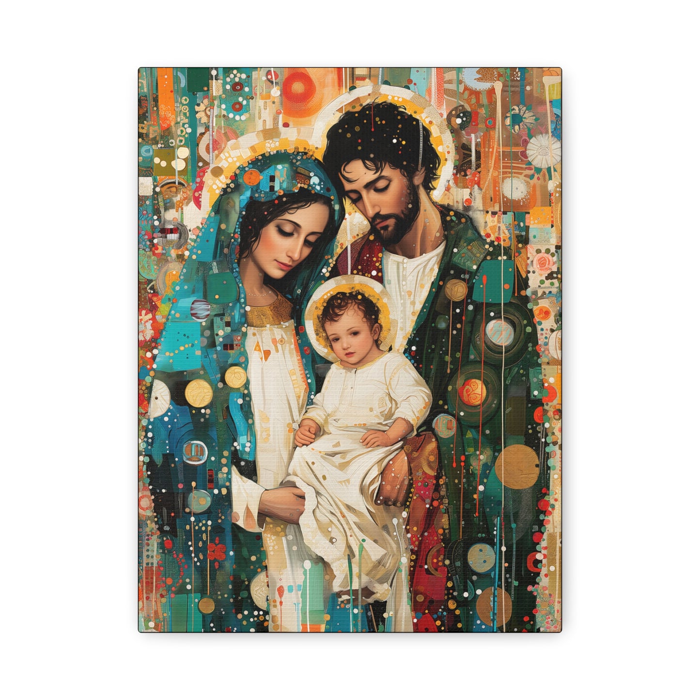 Eternal Light - Mary, Joseph, and the Christ Child - Museum Wrapped Canvas - Sanctified Souls Print - Religious Art - Holy Family Art