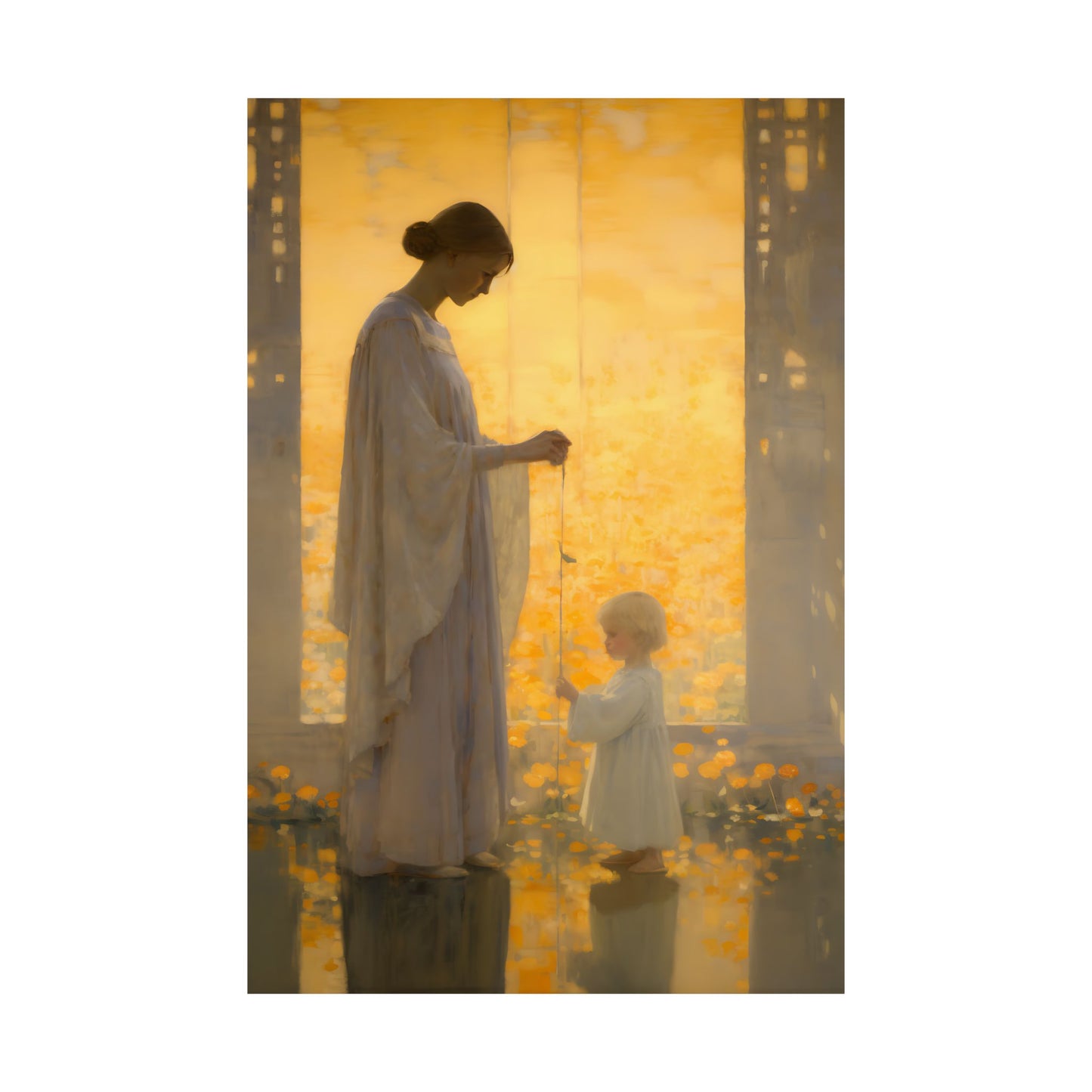 Mother of Serenity Print - Sanctified Souls Print - Multiple Sizes - Premium Matte Poster - Mother's Print - Nursery Art - Mother and Child