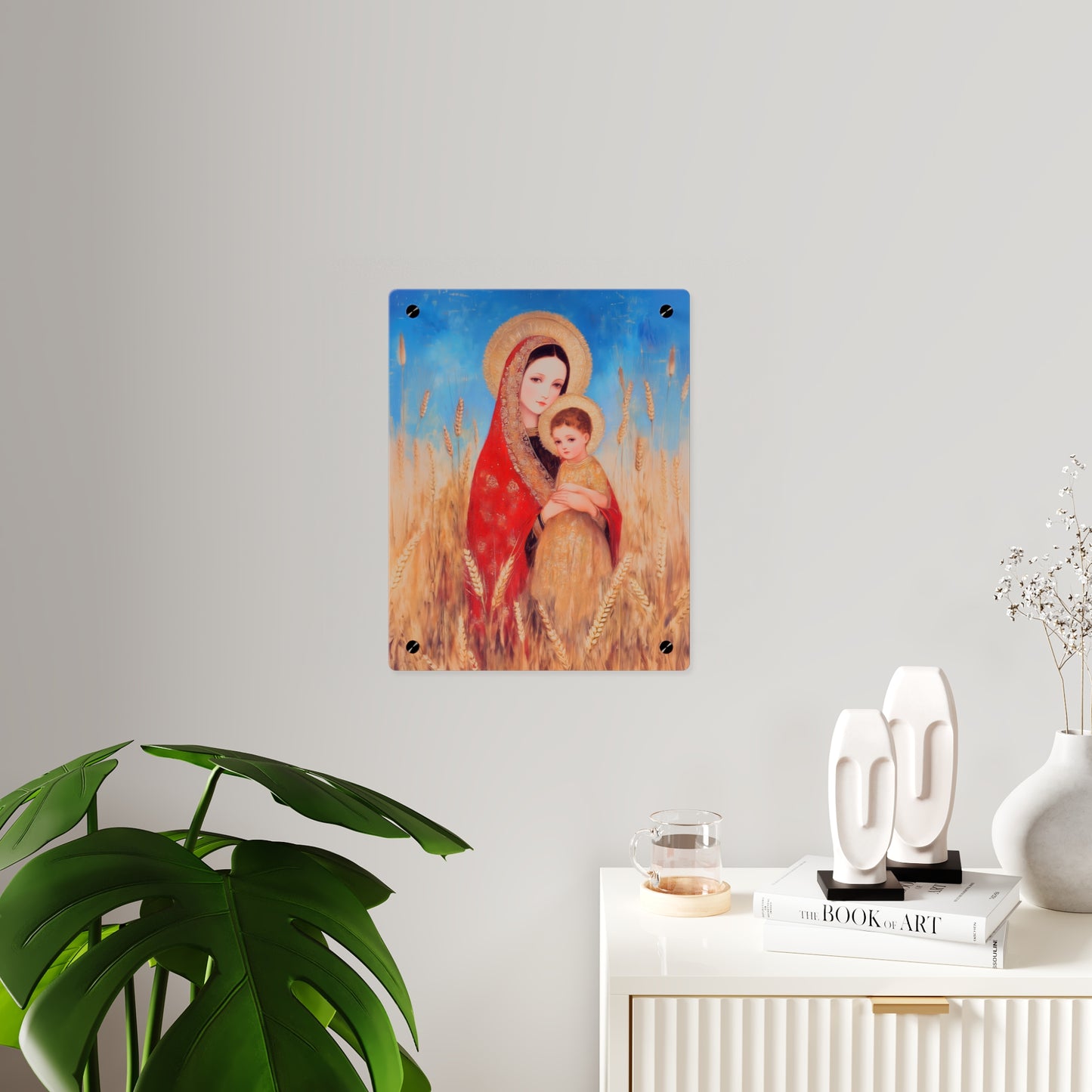 Our Lady of the Harvest - Wall Art Panel - Ready to Hang Acrylic Print - Catholic Saint Art - Patron Saint Print