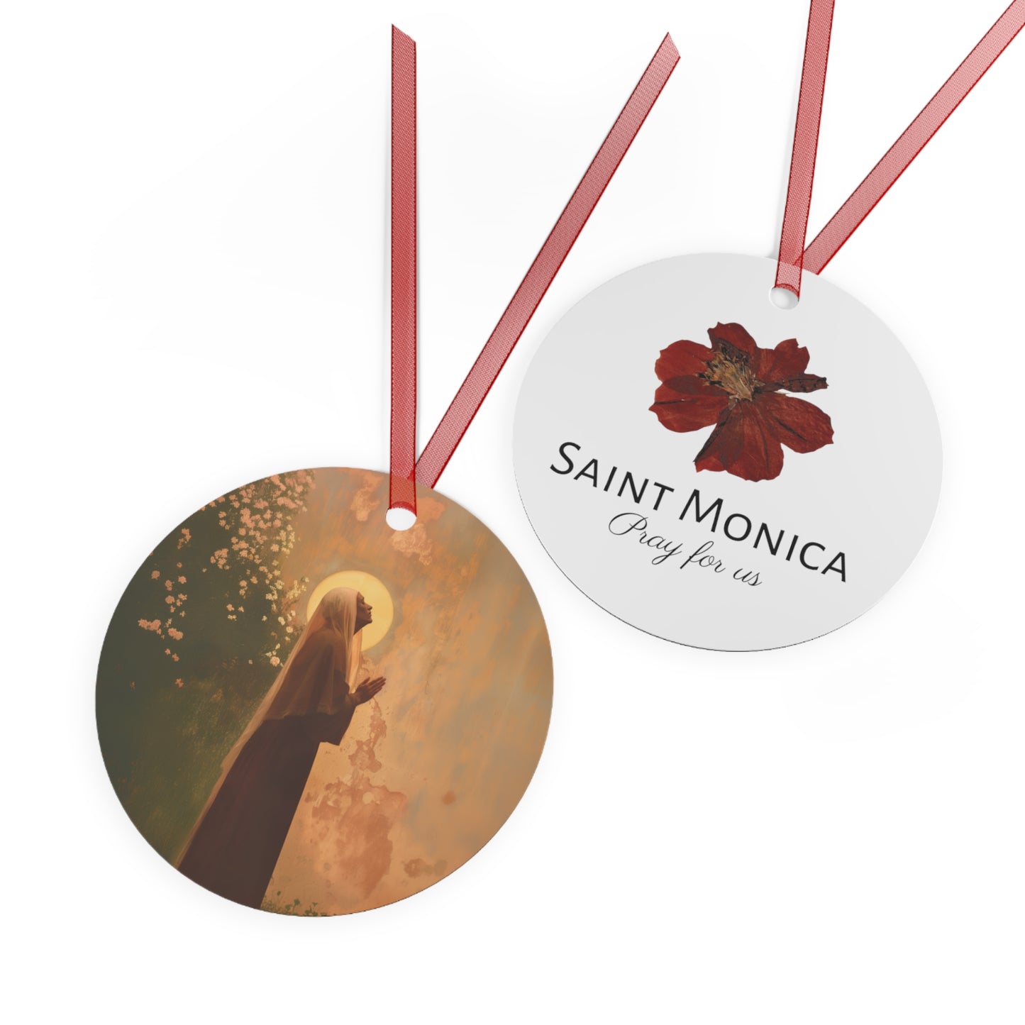 Saint Monica Metal Ornament - Religious Holiday Christmas Ornament and Keepsake - Prayer Ornament