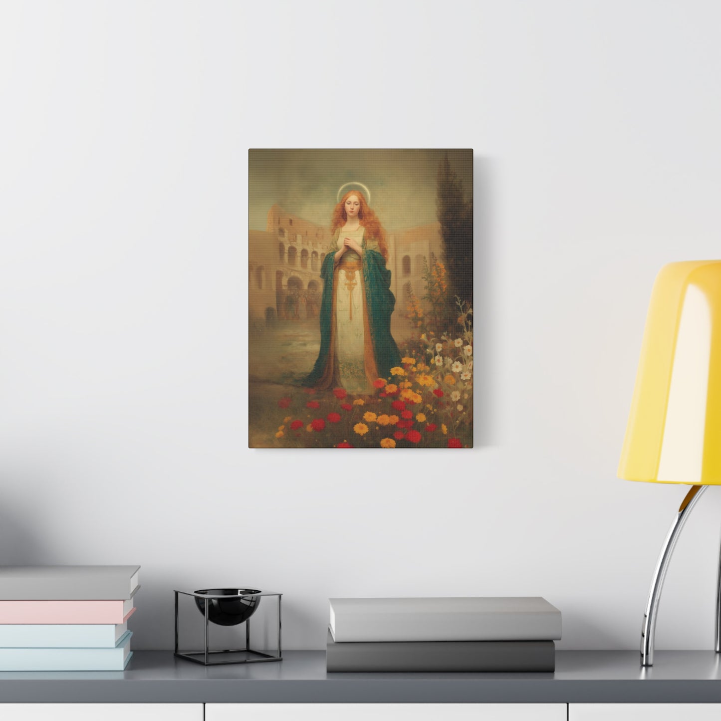 Saint Justina - Multiple Sizes - Catholic Home art - Museum Wrapped Canvas - Sanctified Souls Print - Catholic Martyr Art