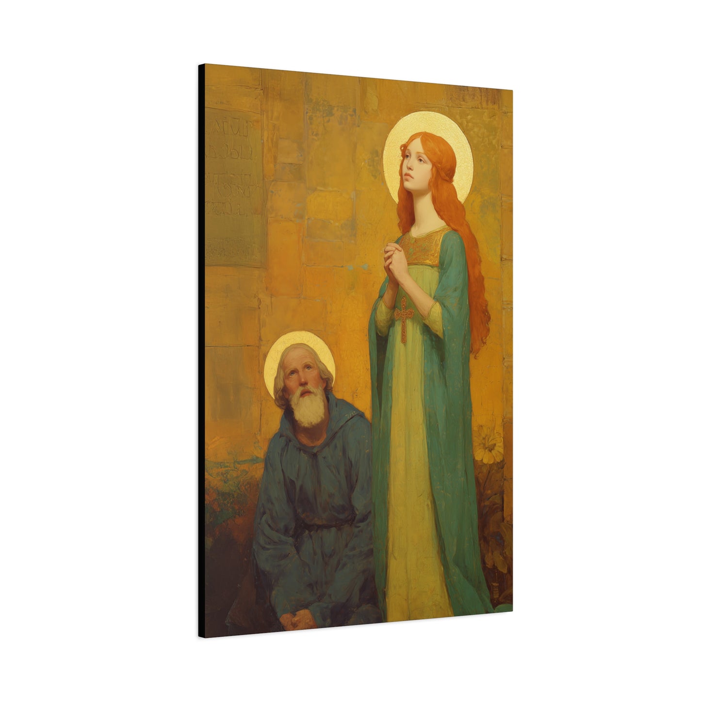 Saints Justina and Cyprian - Multiple Sizes - Catholic Home art - Museum Wrapped Canvas - Sanctified Souls Print - Catholic Martyr Art