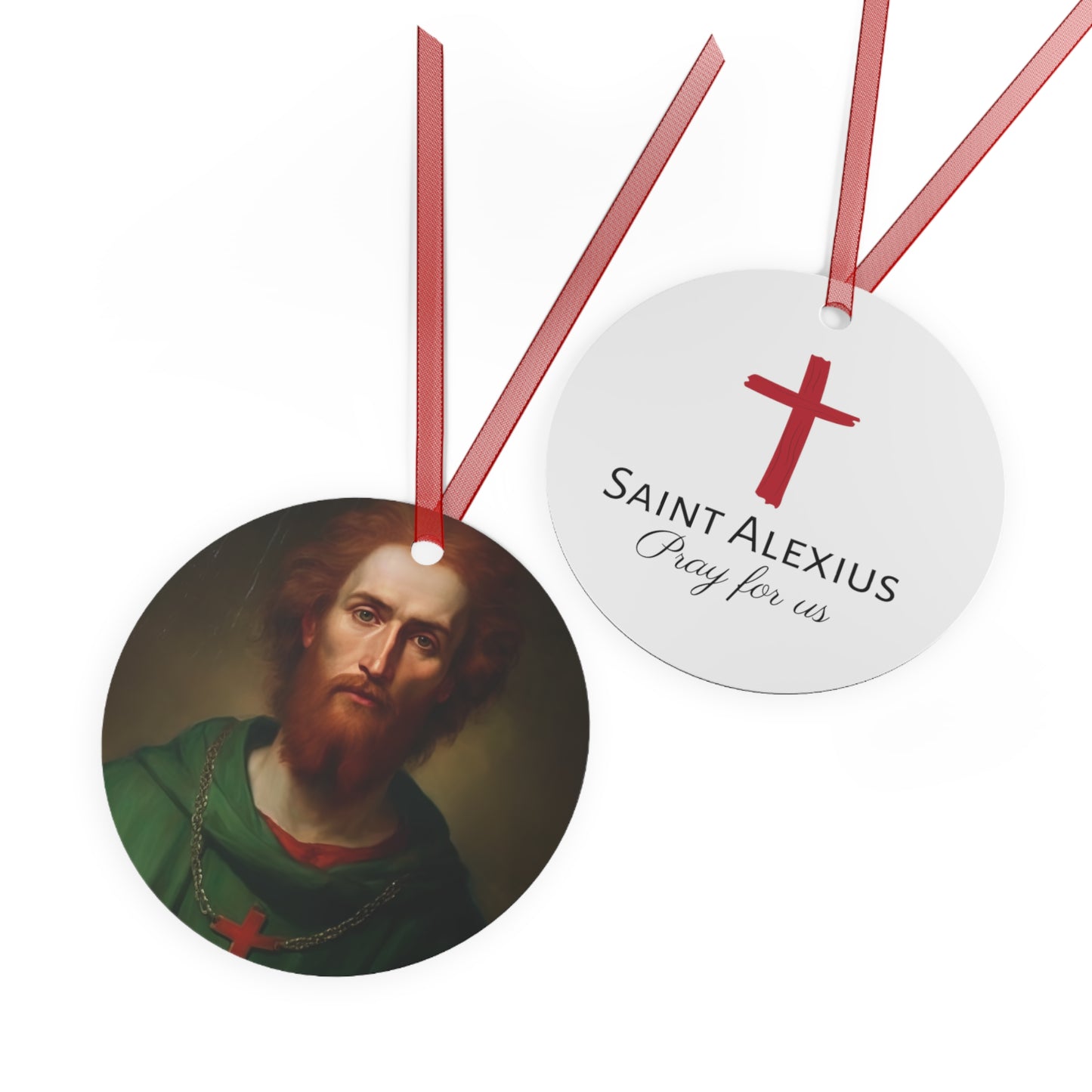 Saint Alexius of Rome Ornament - Religious Holiday Christmas Ornament and Keepsake - Double sided Keepsake Religious Ornament