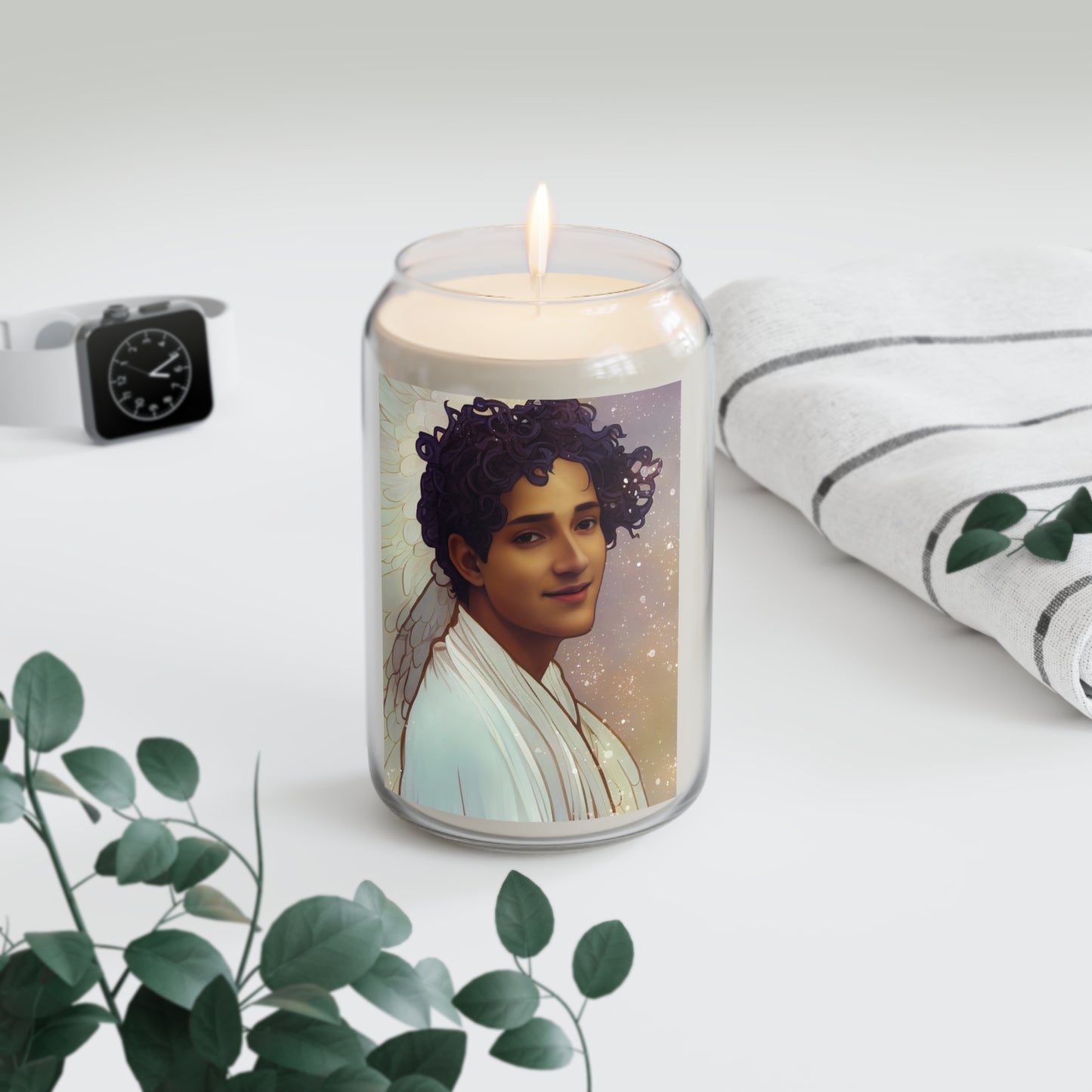 The Archangel Raphael Candle - Scented Candle, 13.75oz - Religious Prayer Candle - Guardian Angel artwork - Divine Inspired Angel Magic