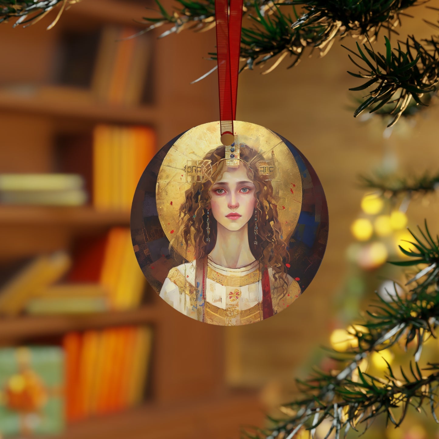 Saint Ursula - Religious Holiday Christmas Ornament and Keepsake - Double sided Keepsake Religious Ornament