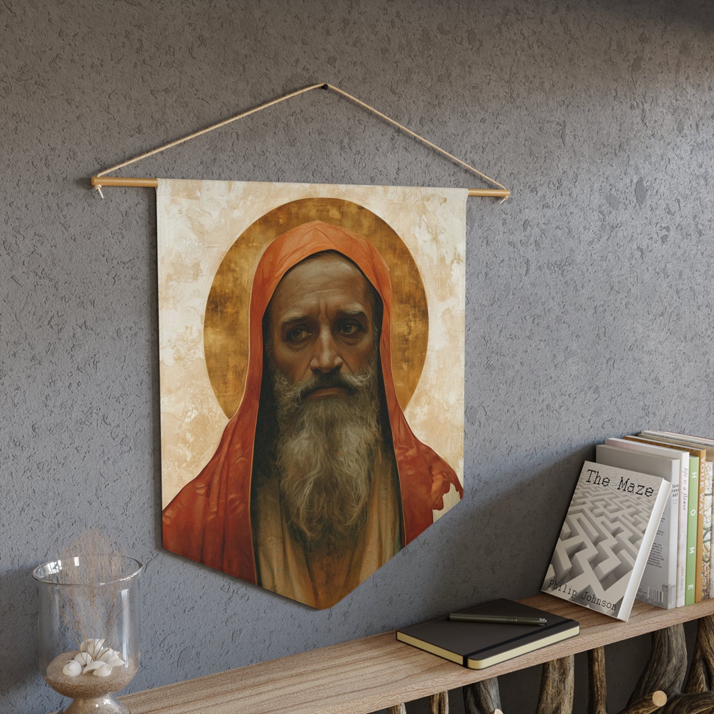 Saint Augustine of Hippo Wall Banner / Wall Hanging - Catholic Home Art - Large Saint Art for your home - 18" x 21"
