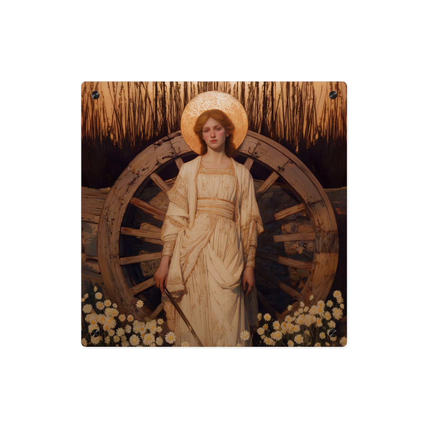 Saint Catherine of Alexandria Wall Art Panel - Ready to Hang Acrylic Print - Catholic Saint Art - Patron Saint Print - No Frame needed