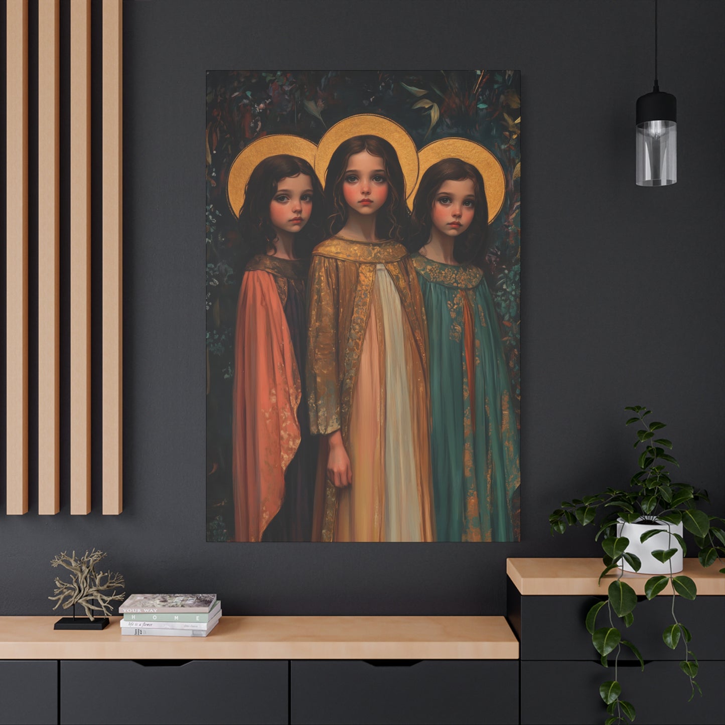 Saints Faith, Hope and Charity - Museum Wrapped Canvas - Print - Religious Art for your Home - Christian print - Prayer Room Catholic Saint