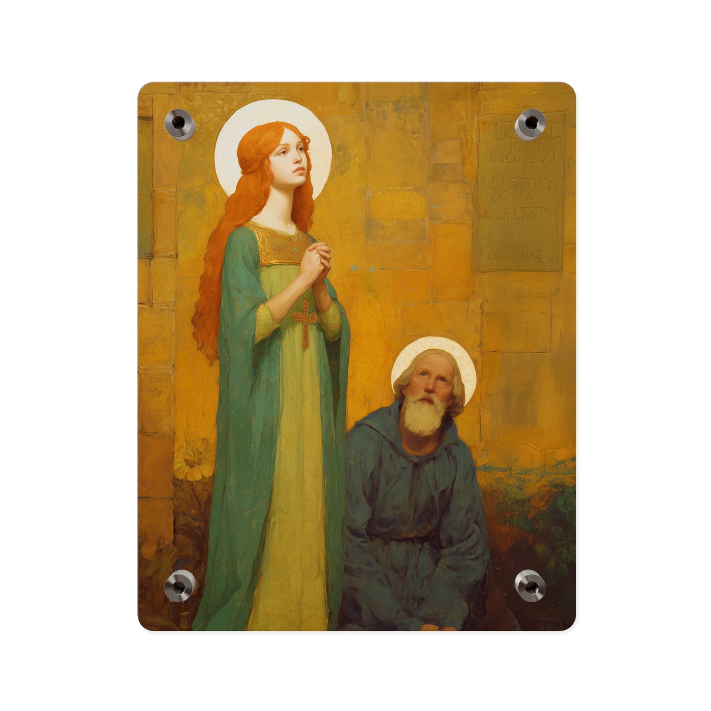 Saints Cyprian and Justina Wall Art Panel - Ready to Hang Acrylic Print - Catholic Saint Art - Patron Saint Print - Martyr Art