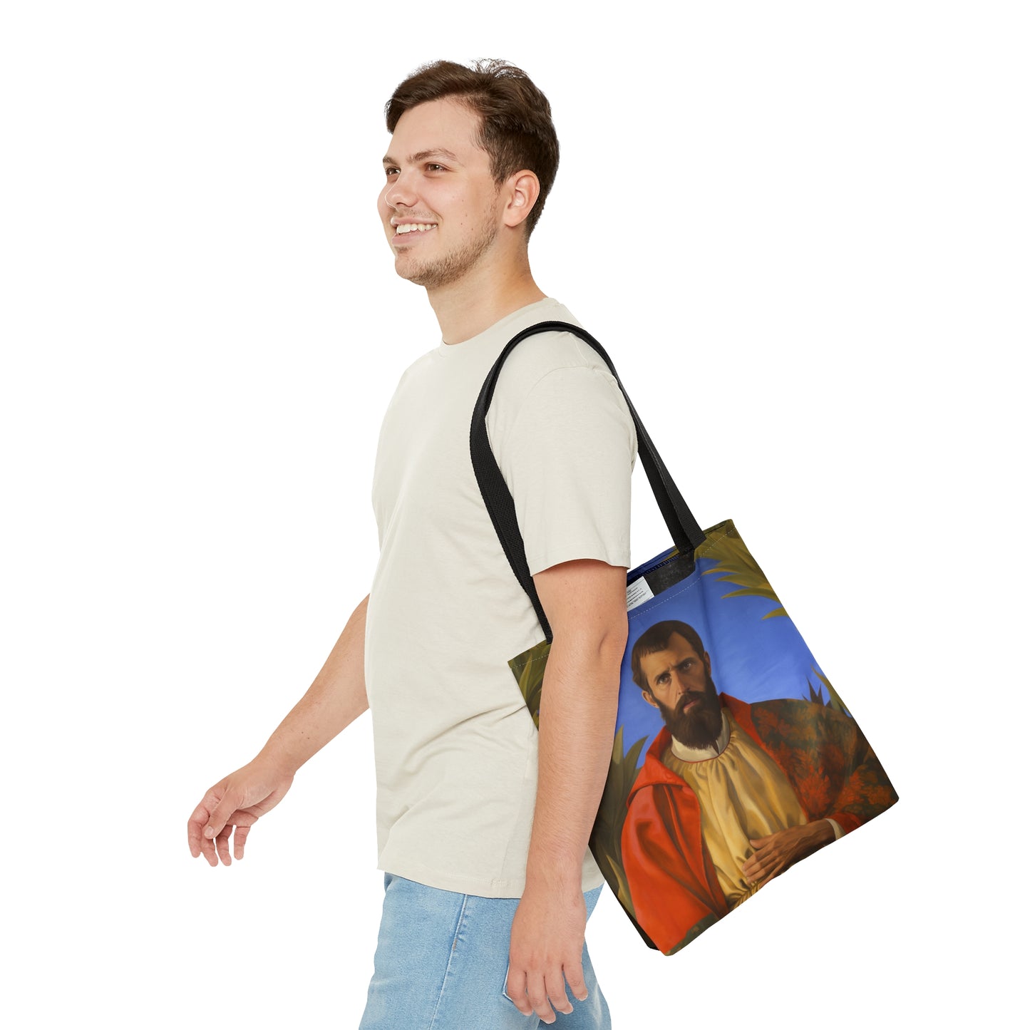 Saint Thomas the Apostle Tote Bag - Large Medium Small Faith Art Bag - Re usable Tote Purse - Double Sided - Catholic Art Bag