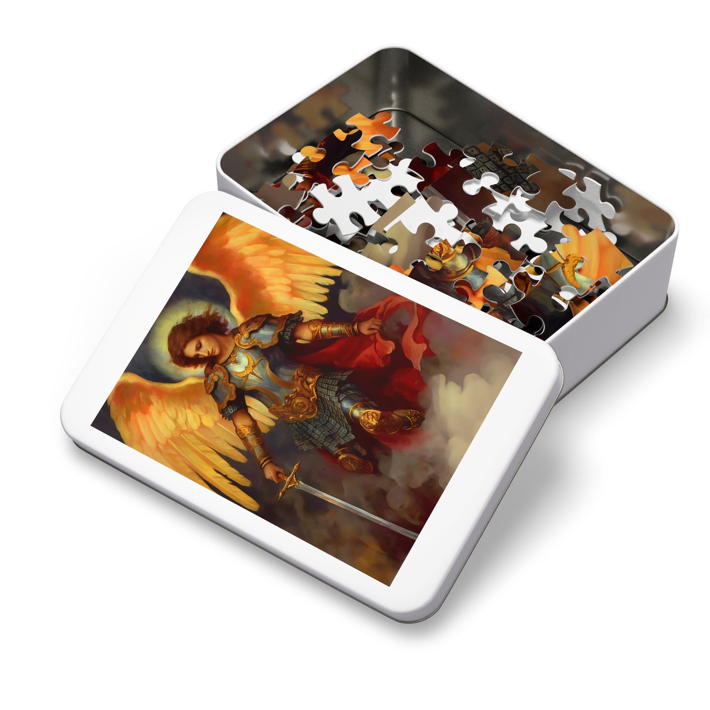 Saint Michael the Archangel - Puzzle and Keepsake Tin - Religious Jigsaw Puzzle (30, 110, 252, 500,1000-Piece) - Religious Puzzle
