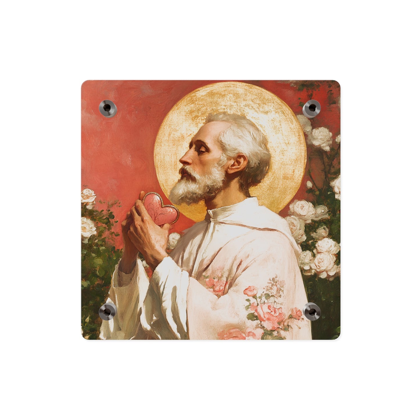 Saint Valentine Wall Art Panel - Ready to Hang Acrylic Print - Catholic Saint Art - Patron Saint Print - Catholic Saint Wall Art