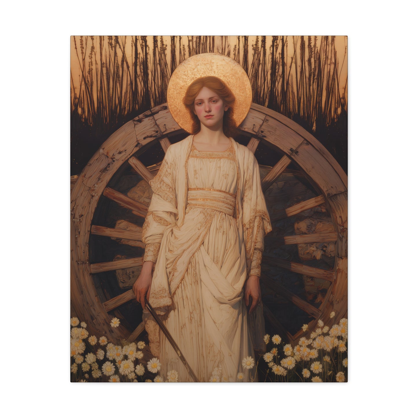 Saint Catherine of Alexandria - Museum Wrapped Canvas - Sanctified Souls Print - Religious Art for your Home - Catholic Patron Saint Art