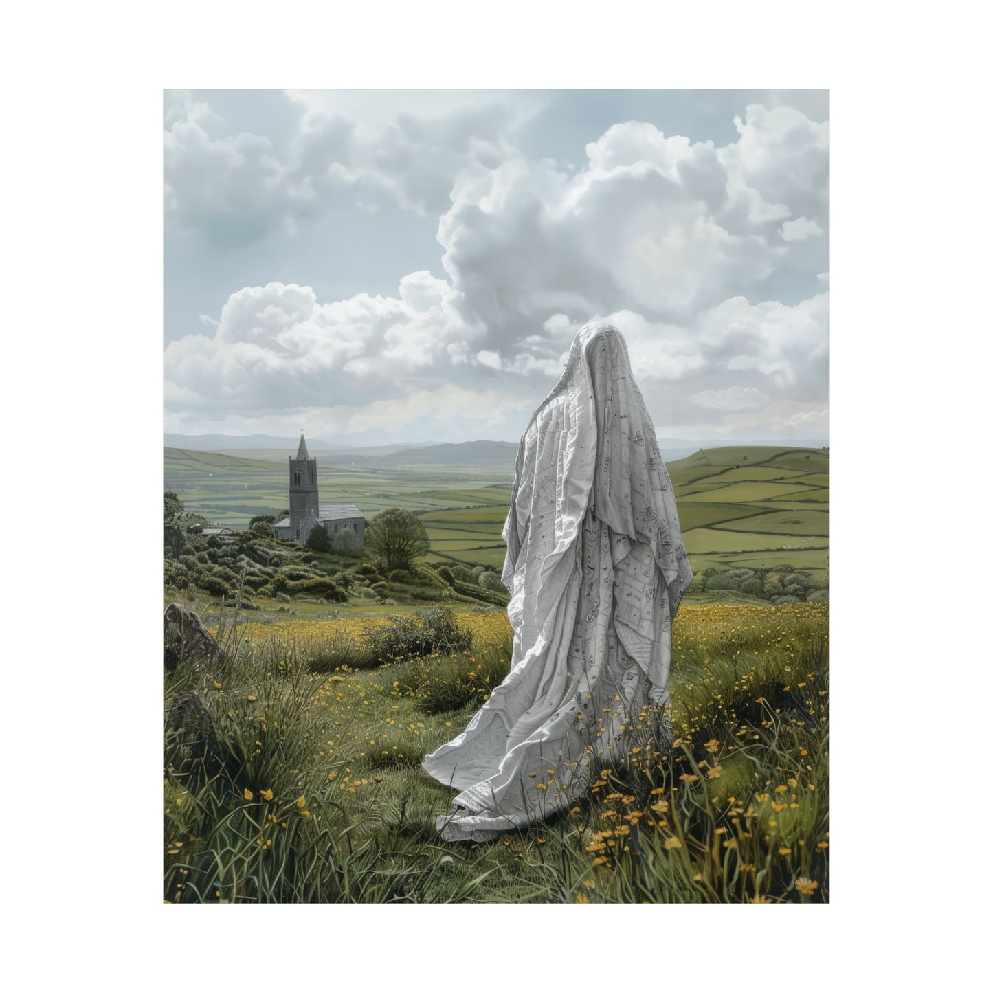 Saint Ælfthryth of Crowland / Saint Alfreda - Sanctified Souls Print - Multiple Sizes - Premium Posters - Catholic Art - Christian painting