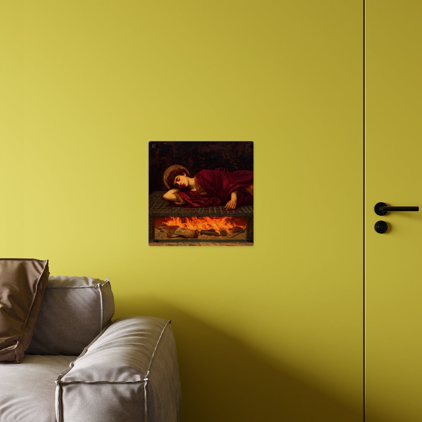 Saint Lawrence Wall Art Panel - Ready to Hang Acrylic Print - Catholic Saint Art - Patron Saint Print - No Frame needed