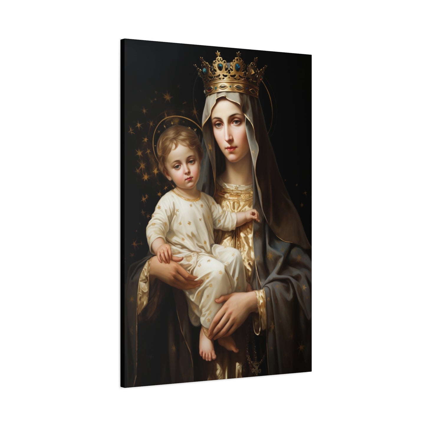 Our Lady of Mount Carmel - Museum Wrapped Canvas - Sanctified Souls Print - Mary the Blessed Virgin