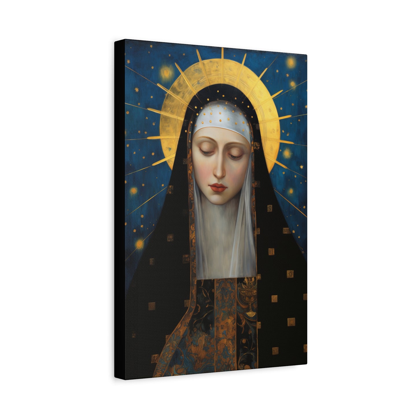 Saint Brigid of Sweden Canvas Print - Multiple Sizes - Catholic Home art - Museum Wrapped Canvas - Sanctified Souls Print