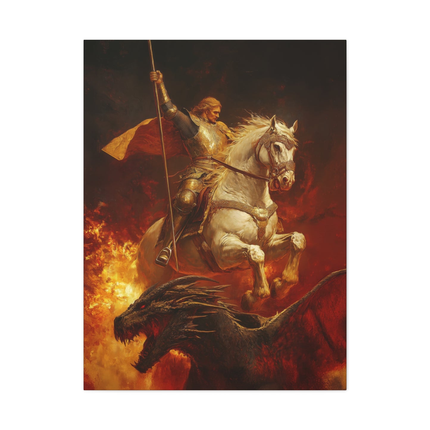 Saint George - Museum Wrapped Canvas - Sanctified Souls Print - Religious Art for your Home - Catholic Patron Saint Art
