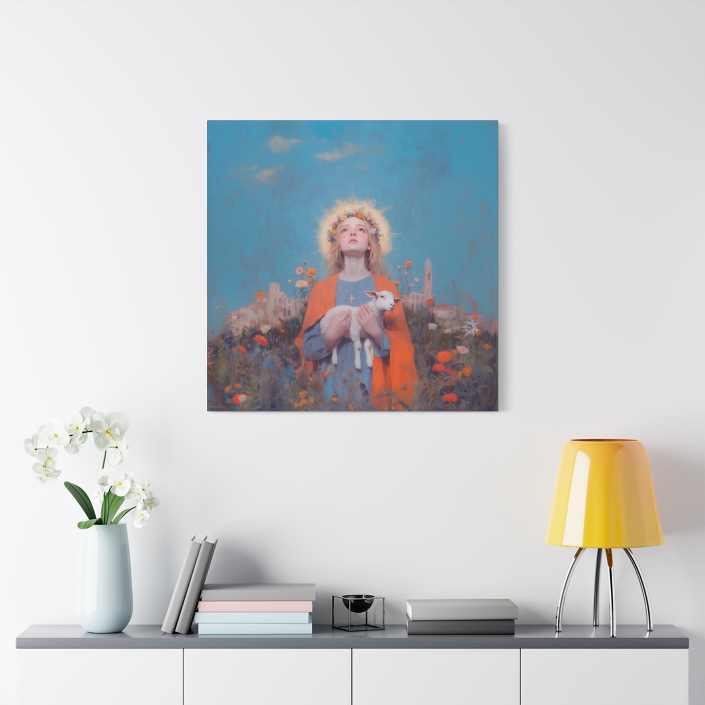 Saint Agnes of Rome - Museum Wrapped Canvas - Sanctified Souls Print - Religious Art for your Home - Catholic Patron Saint Art