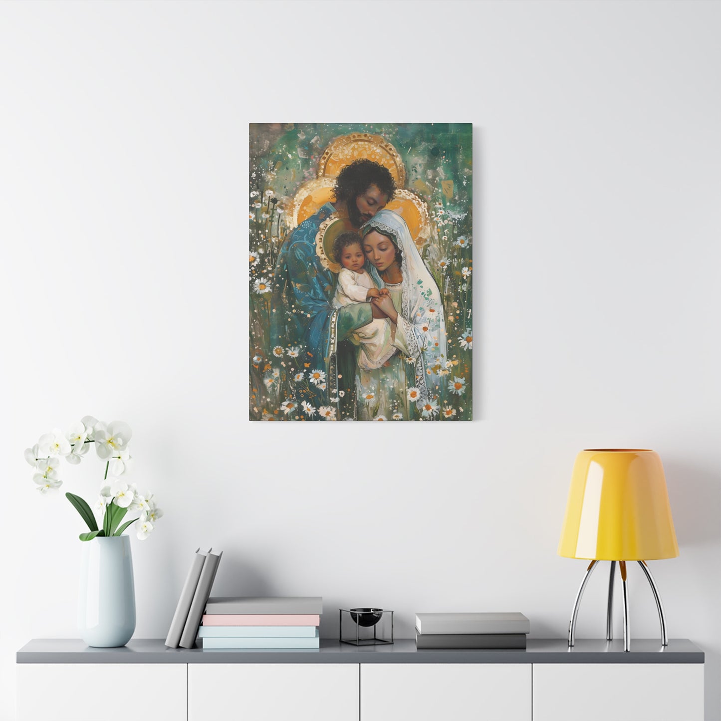 Sacred Sanctuary - Mary, Joseph, and the Infant Jesus - Museum Wrapped Canvas - Sanctified Souls Print - Religious Art - The Holy Family
