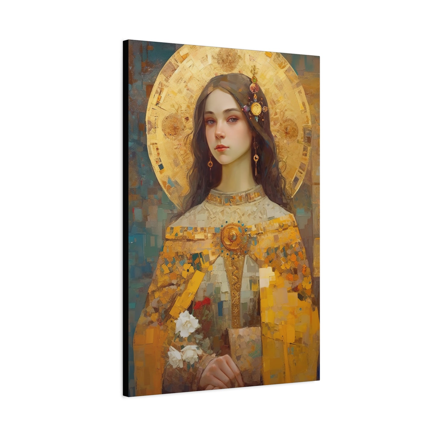 Saint Dymphna - Museum Wrapped Canvas - Sanctified Souls Print - Religious Art for your Home