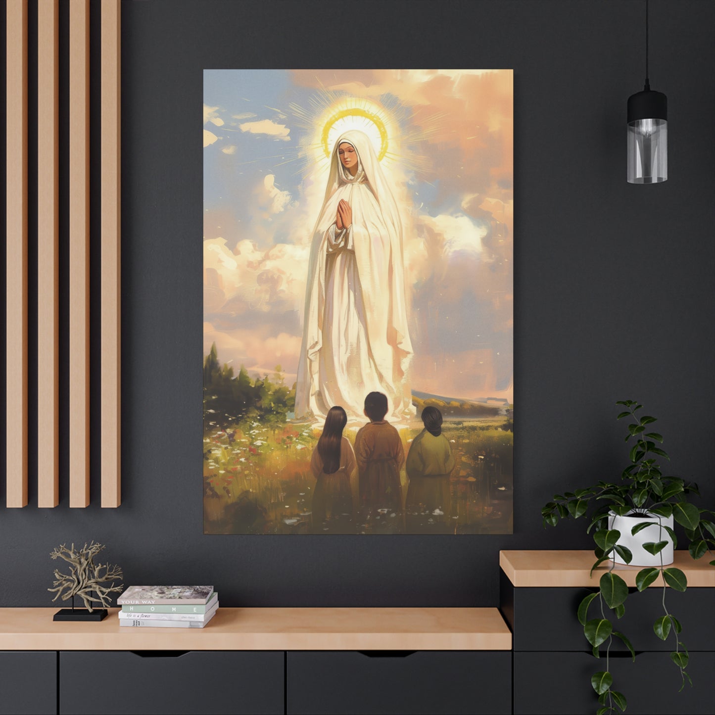 Our Lady of Fátima - Gallery Wrapped Canvas - Print - Religious Art for your Home - Catholic art print - prayer room art