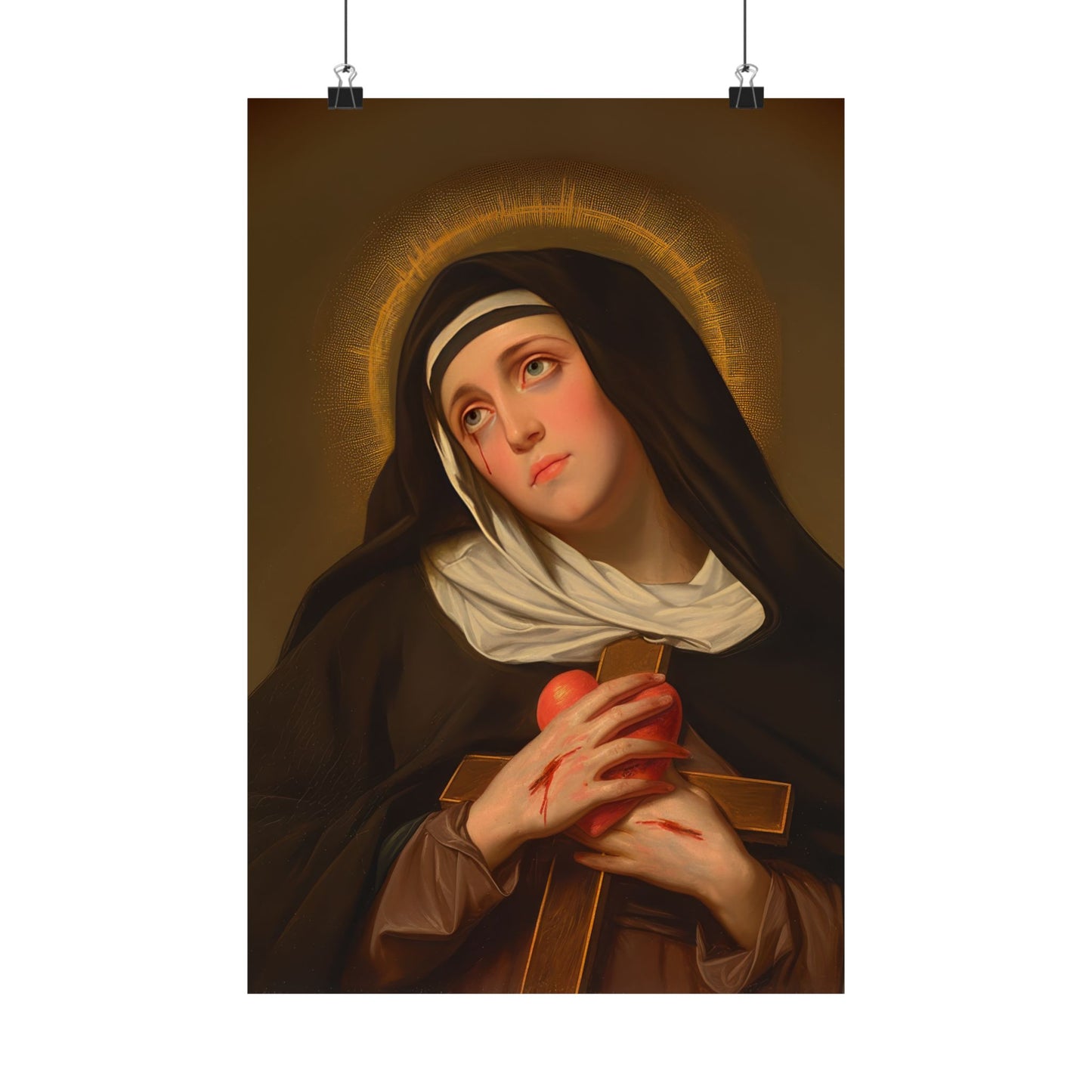 Saint Veronica Giuliani - Sanctified Souls Print - Multiple Sizes - Premium Posters - Catholic Art - Christian painting