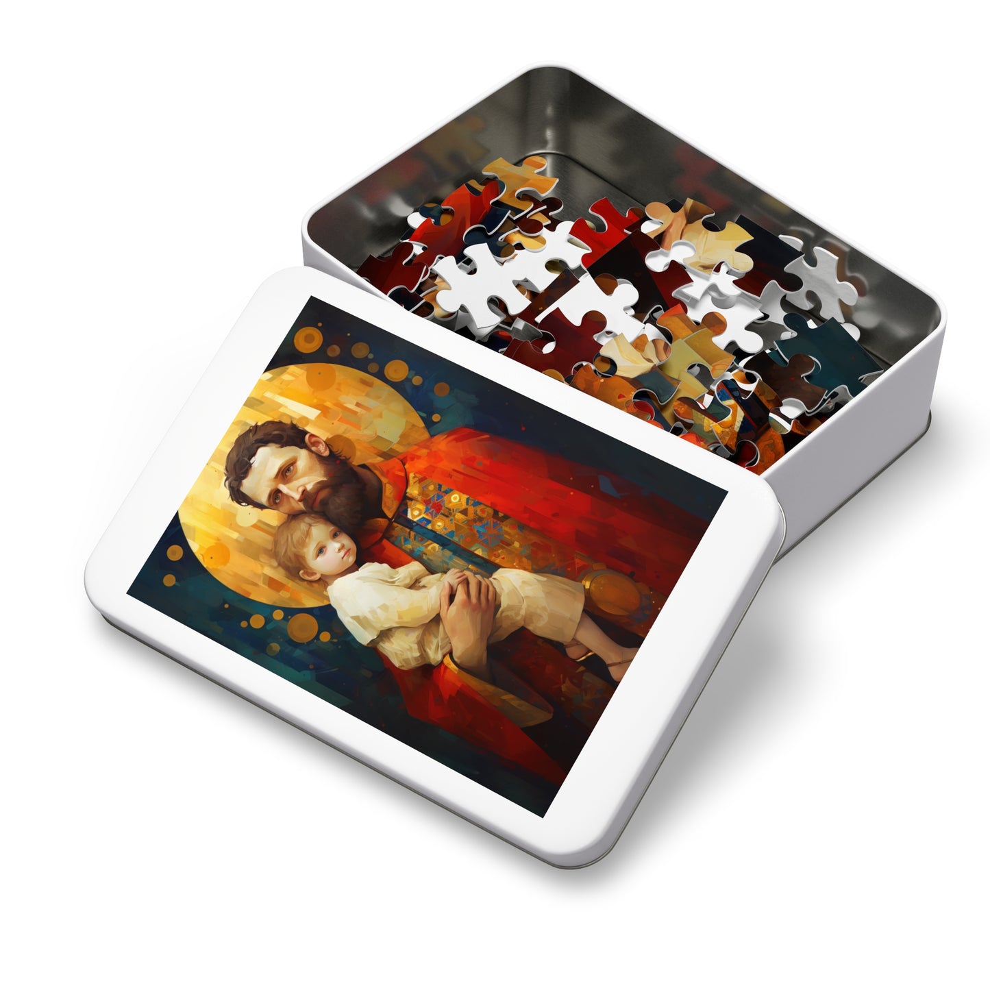 Saint Christopher - Puzzle and Keepsake Tin - Religious Jigsaw Puzzle (30, 110, 252, 500,1000-Piece) - Religious Puzzle