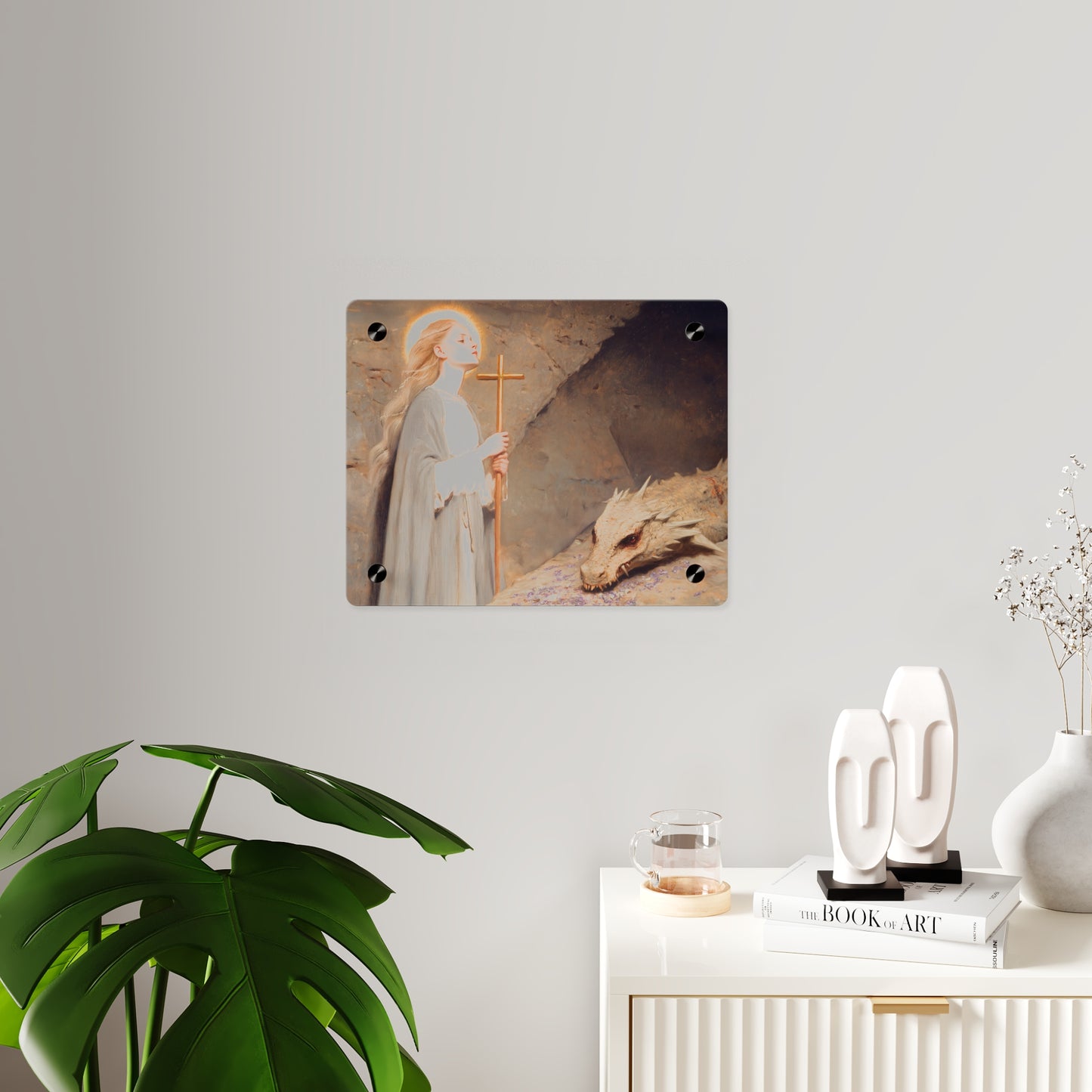 Saint Margaret of Antioch Wall Art Panel - Ready to Hang Acrylic Print - Catholic Saint Art - Patron Saint Print - No Frame needed