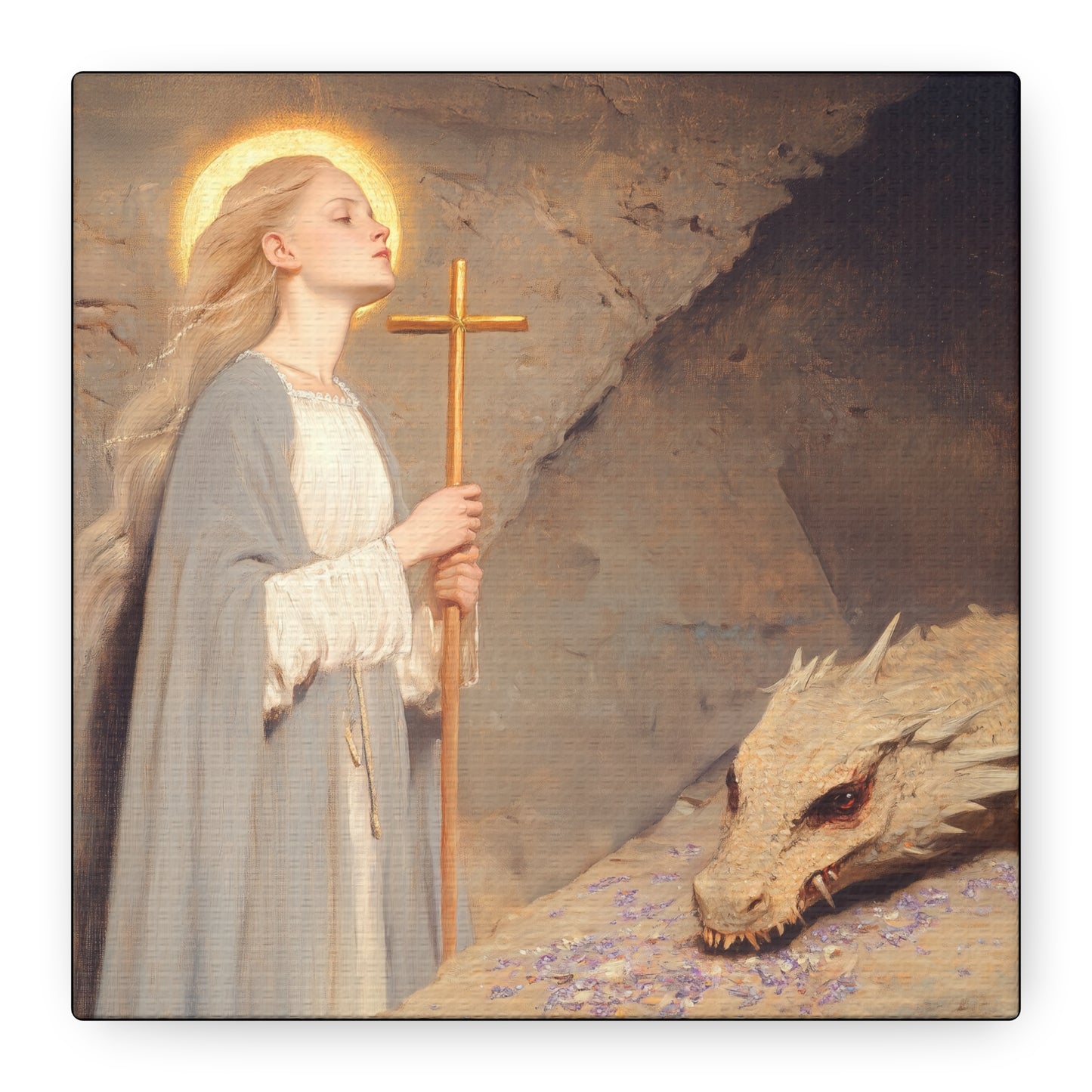 Saint Margaret of Antioch - Museum Wrapped Canvas - Sanctified Souls Print - Religious Art for your Home - Catholic Patron Saint Art