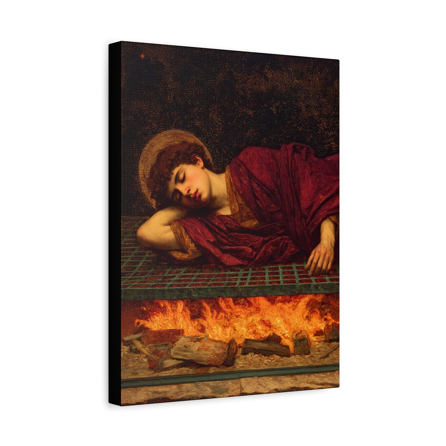 Saint Lawrence - Museum Wrapped Canvas - Sanctified Souls Print - Religious Art for your Home - Catholic Patron Saint Art