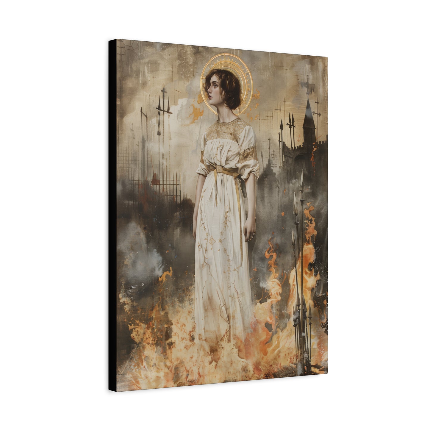 Saint Joan of Arc - Museum Wrapped Canvas - Sanctified Souls Print - Religious Art for your Home