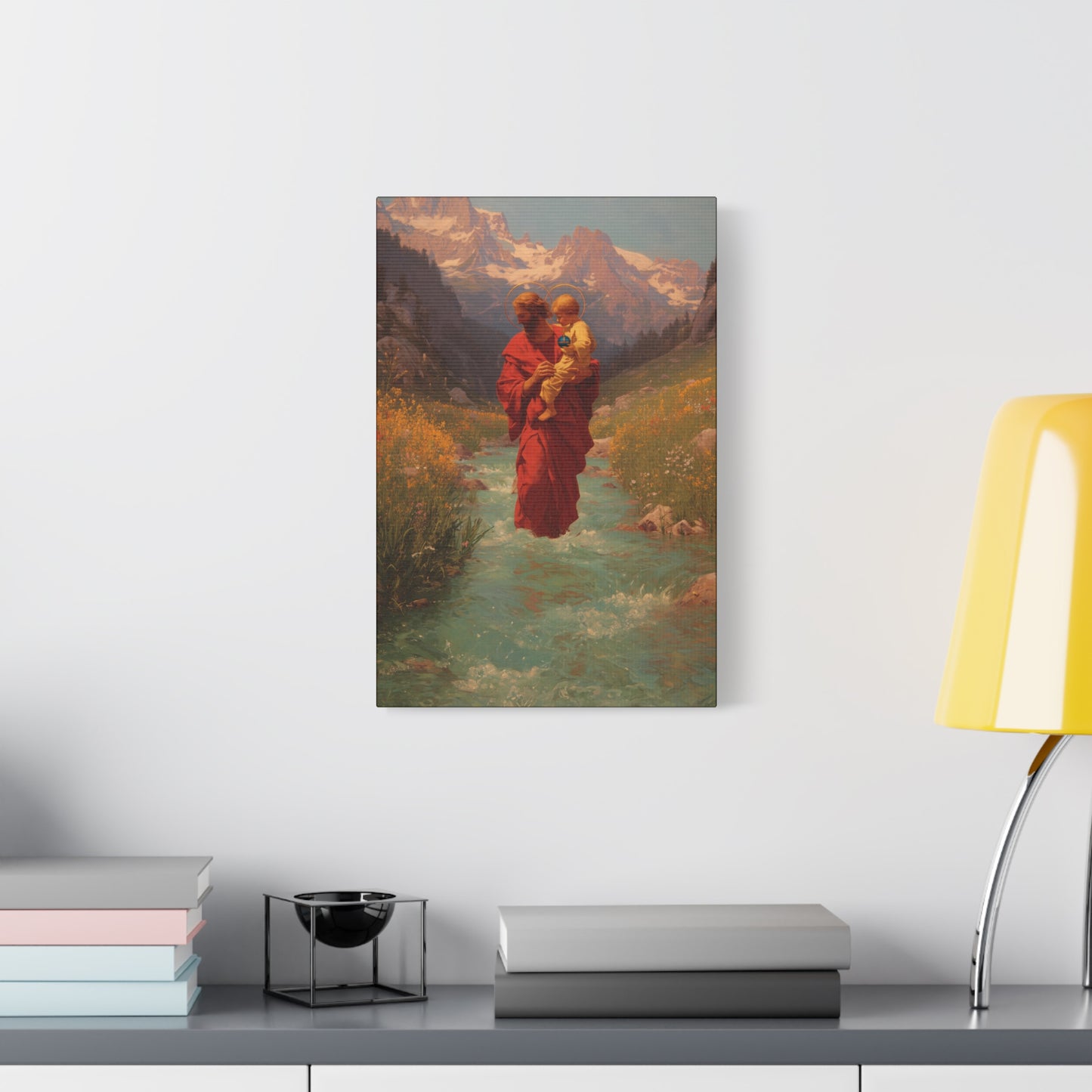 Saint Christopher - Museum Wrapped Canvas - Sanctified Souls Print - Religious Art for your Home