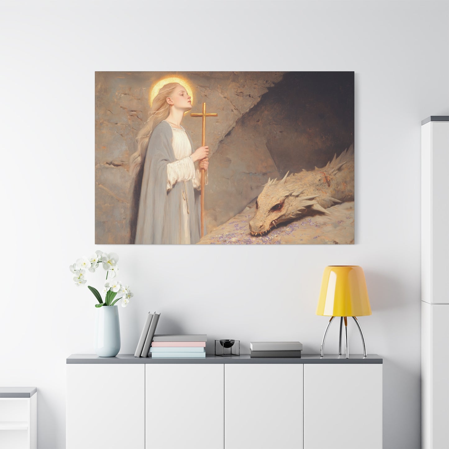 Saint Margaret of Antioch - Museum Wrapped Canvas - Sanctified Souls Print - Religious Art for your Home - Catholic Patron Saint Art