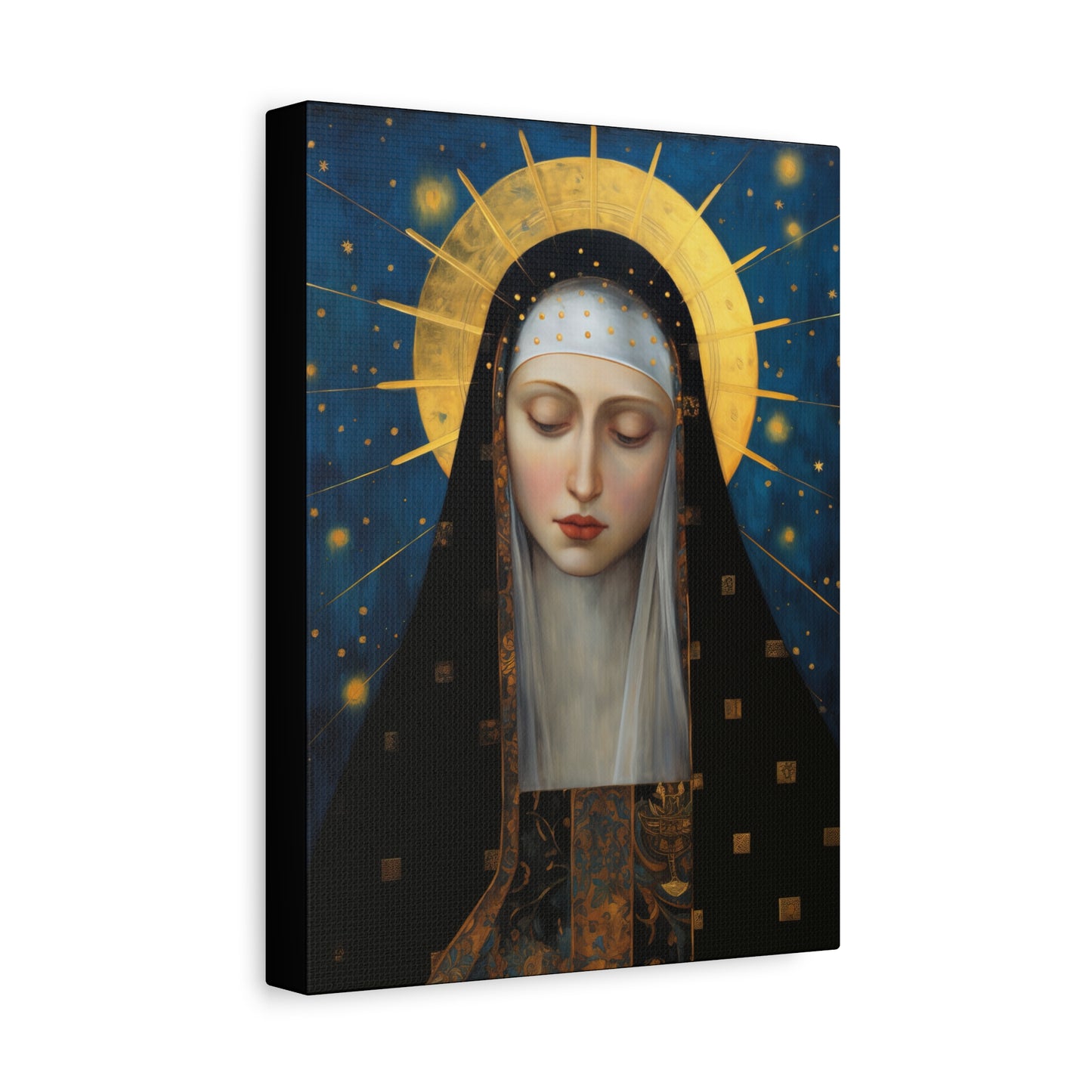 Saint Brigid of Sweden Canvas Print - Multiple Sizes - Catholic Home art - Museum Wrapped Canvas - Sanctified Souls Print