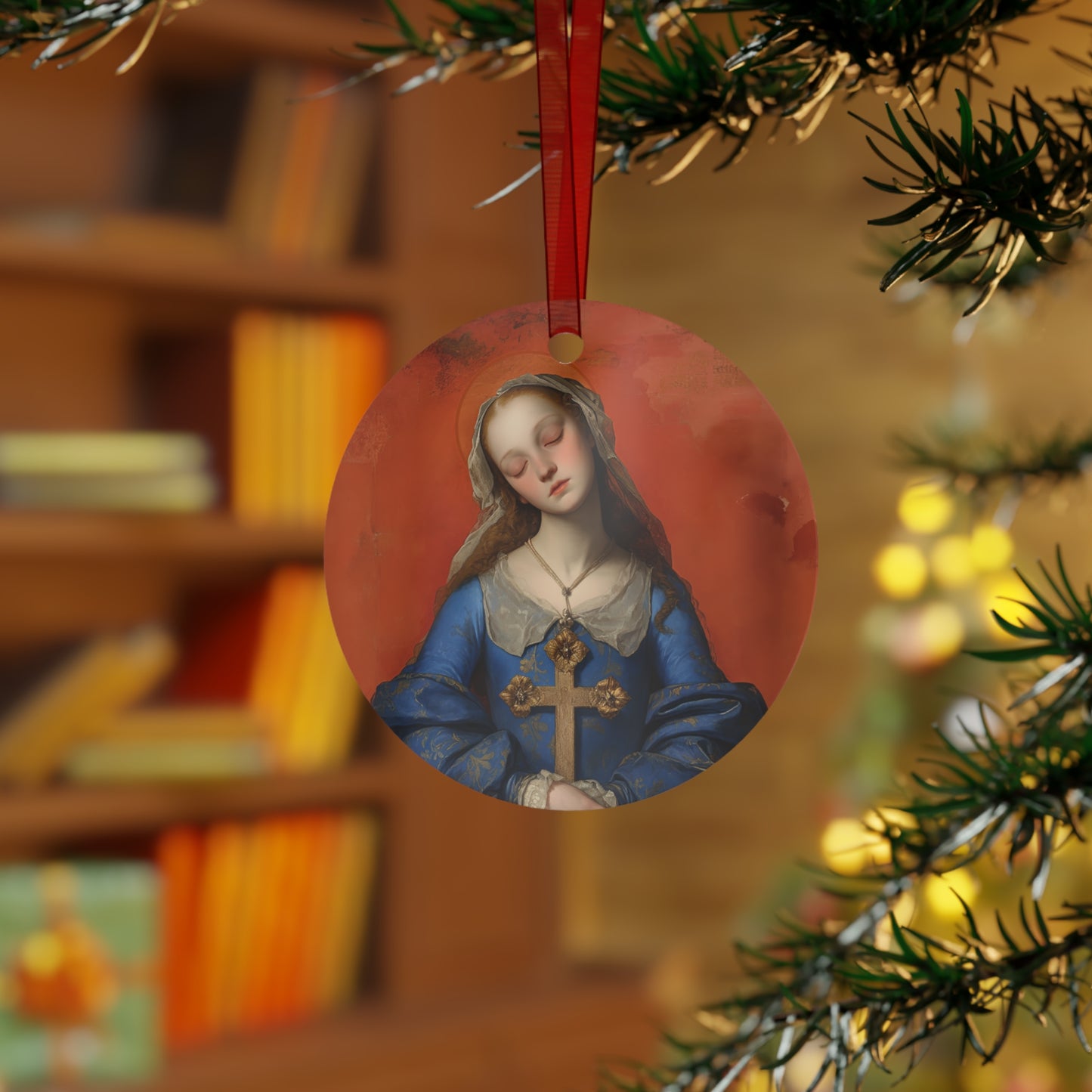 Saint Philomena of San Severino Metal Ornament - Religious Holiday Christmas Ornament and Keepsake - Catholic Religious Keepsake