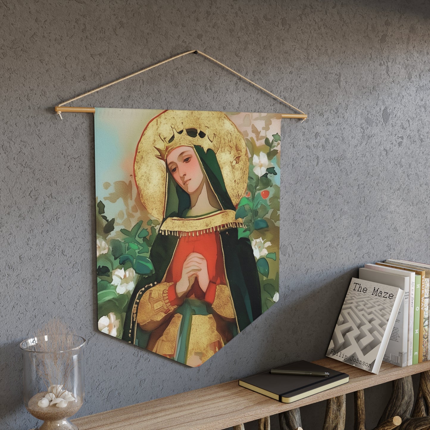 Saint Matilda of Germany Wall Banner / Wall Hanging - Prayer room art - Catholic Home Art - Large Saint Art - 18" x 21"