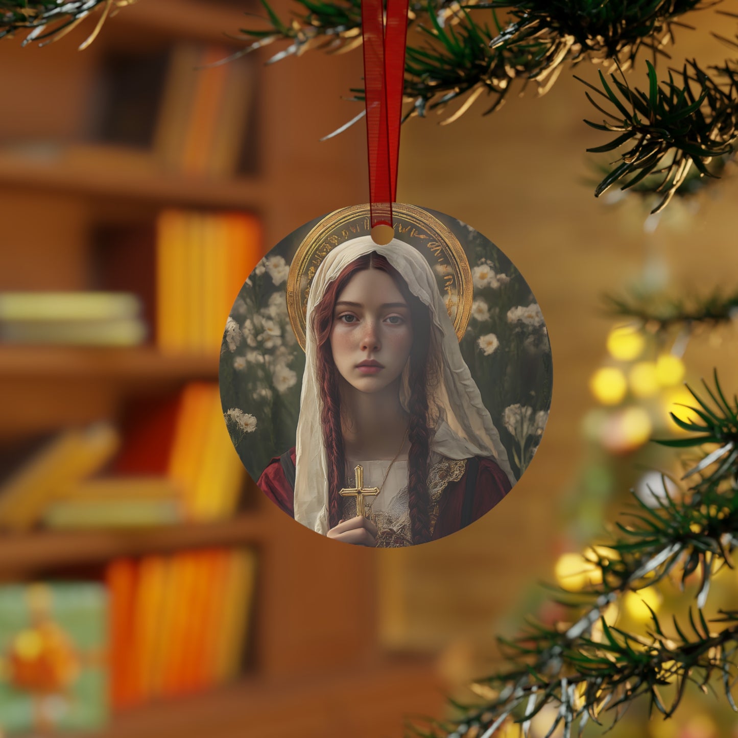Saint Hilaria - Metal Ornament - Religious Holiday Christmas Ornament and Keepsake