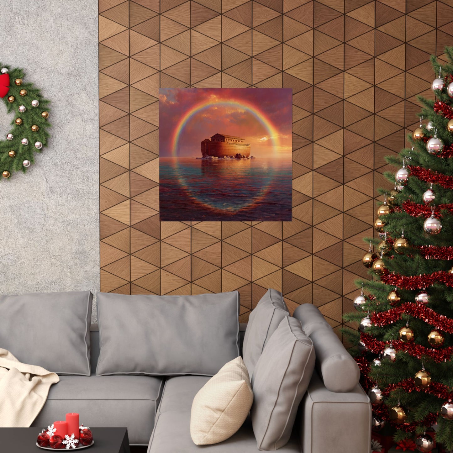 Sheltered Beneath the Covenant Sky - Noah's Ark - Sanctified Souls Print - Multiple Sizes - Premium Matte Vertical Posters
