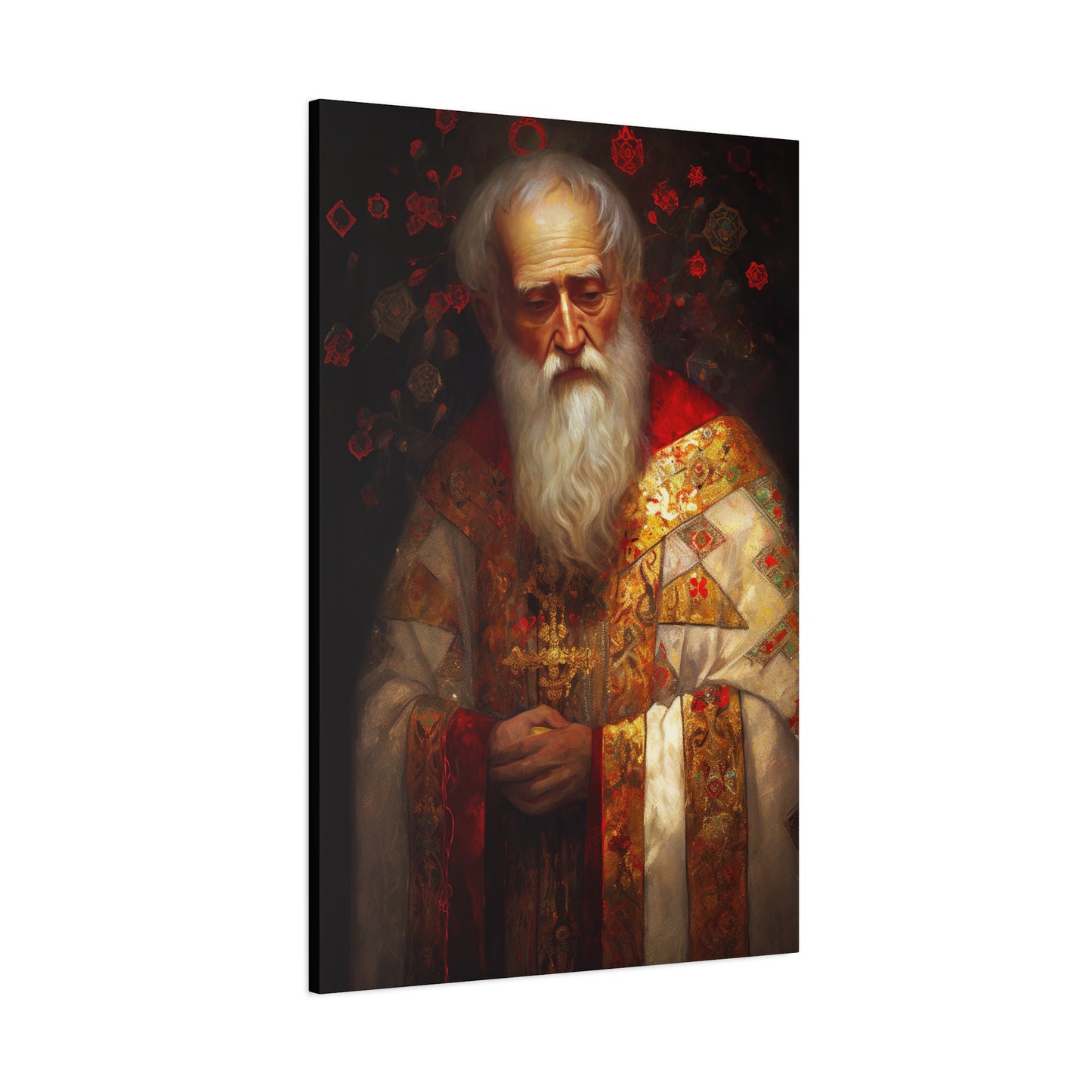 Saint Nicholas - Museum Wrapped Canvas - Sanctified Souls Print - Religious Art for your Home - Father Christmas - Catholic Christmas