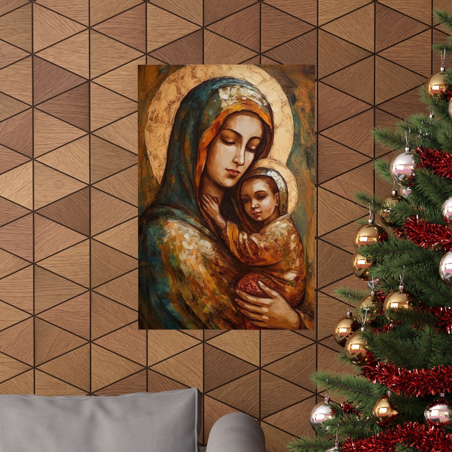Mother's Blessing - Virgin Mary and the Christ Child - Multiple Sizes - Premium Matte Vertical Posters - Christ Child and Mother Mary