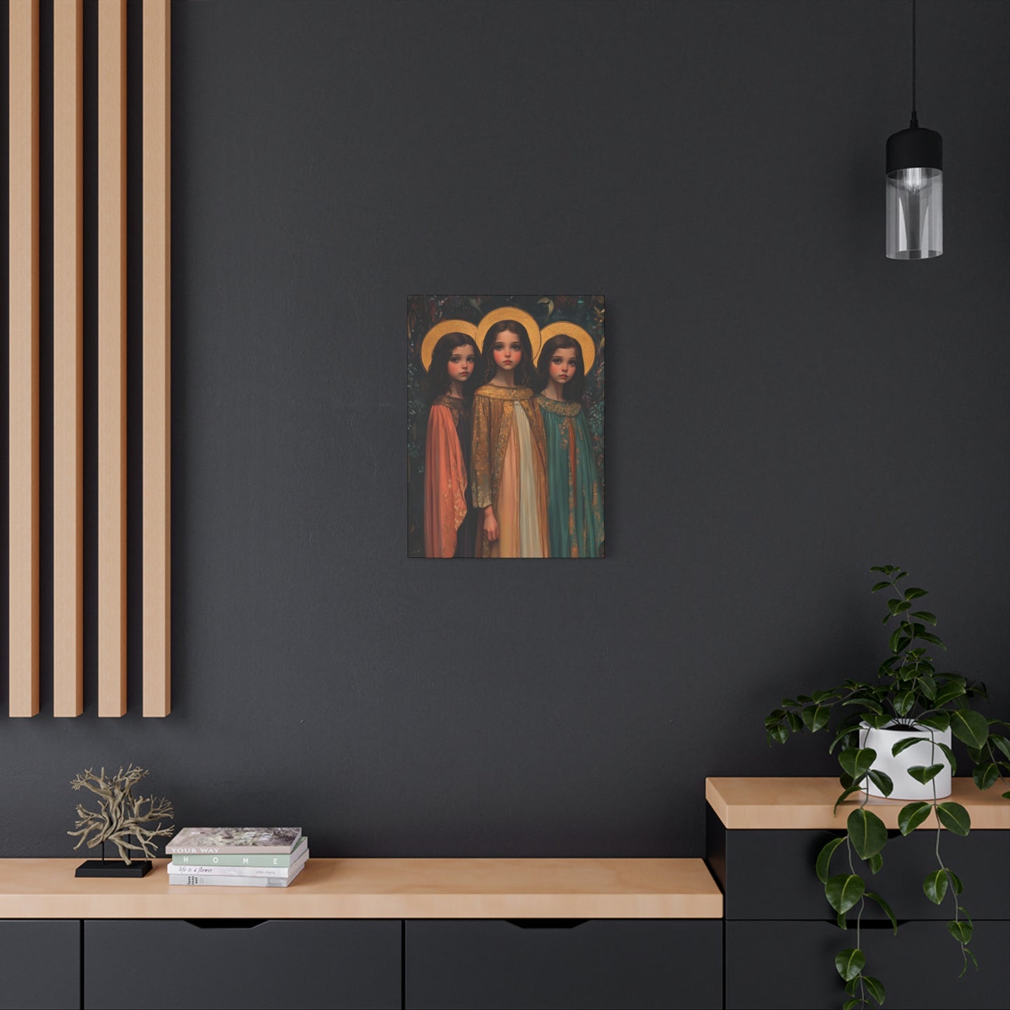 Saints Faith, Hope and Charity - Museum Wrapped Canvas - Print - Religious Art for your Home - Christian print - Prayer Room Catholic Saint