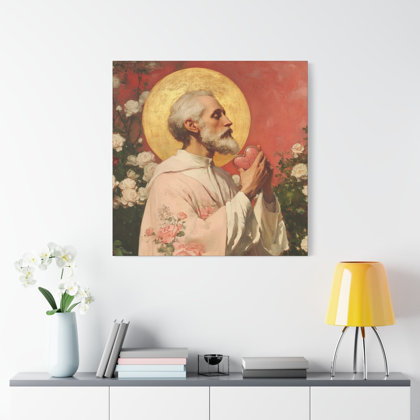 Saint Valentine - Multiple Sizes - Catholic Home art - Museum Wrapped Canvas - Sanctified Souls Print - Catholic Saint Art