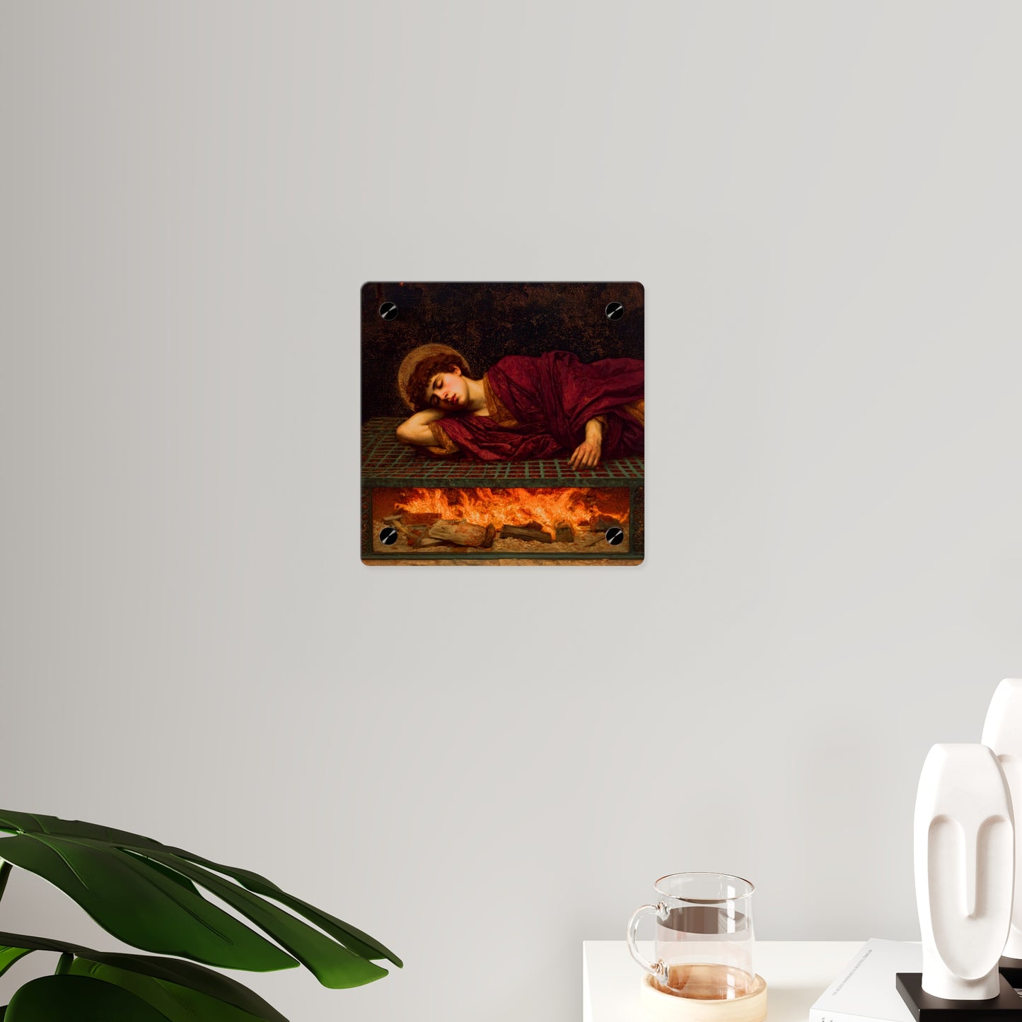 Saint Lawrence Wall Art Panel - Ready to Hang Acrylic Print - Catholic Saint Art - Patron Saint Print - No Frame needed