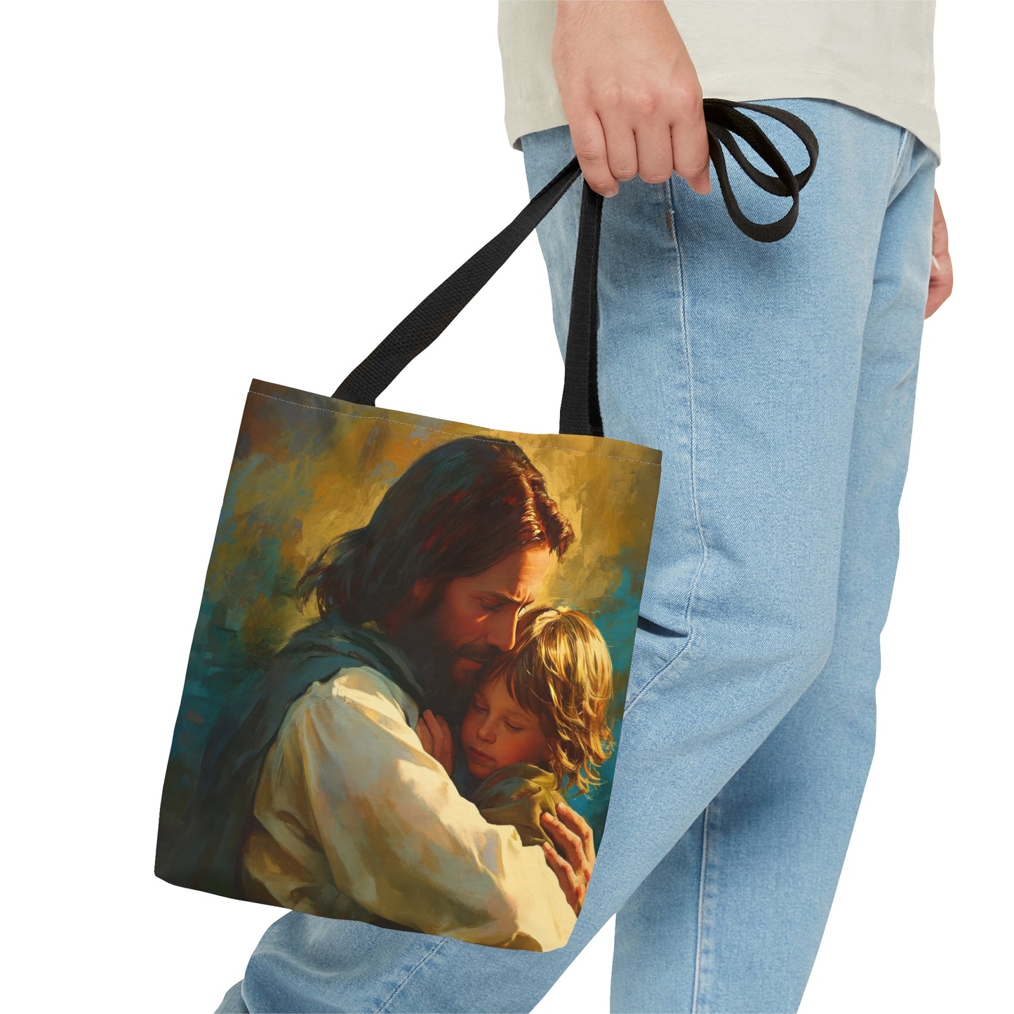 Christ's Compassionate Embrace Tote Bag - Large Medium Small Faith Art Bag - Catholic Faith Purse - Religious Carry All
