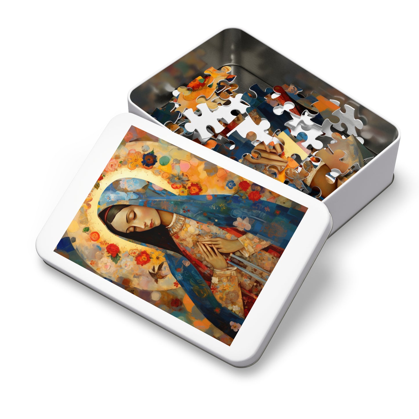Mary's Silent Blessing - Puzzle and Keepsake Tin - Religious Jigsaw Puzzle (30, 110, 252, 500,1000-Piece) - Religious Puzzle