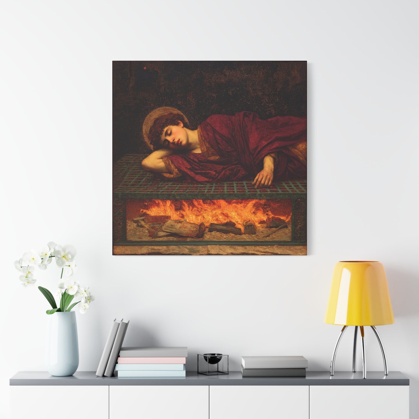 Saint Lawrence - Museum Wrapped Canvas - Sanctified Souls Print - Religious Art for your Home - Catholic Patron Saint Art