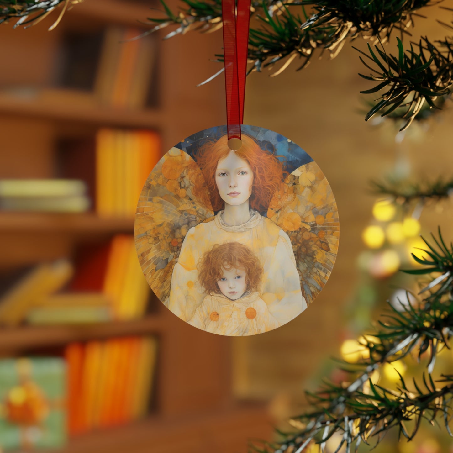 A Guardian's Devotion Metal Ornament - Religious Holiday Christmas Ornament and Keepsake - Double sided - Prayer Ornament - Guardian Angel