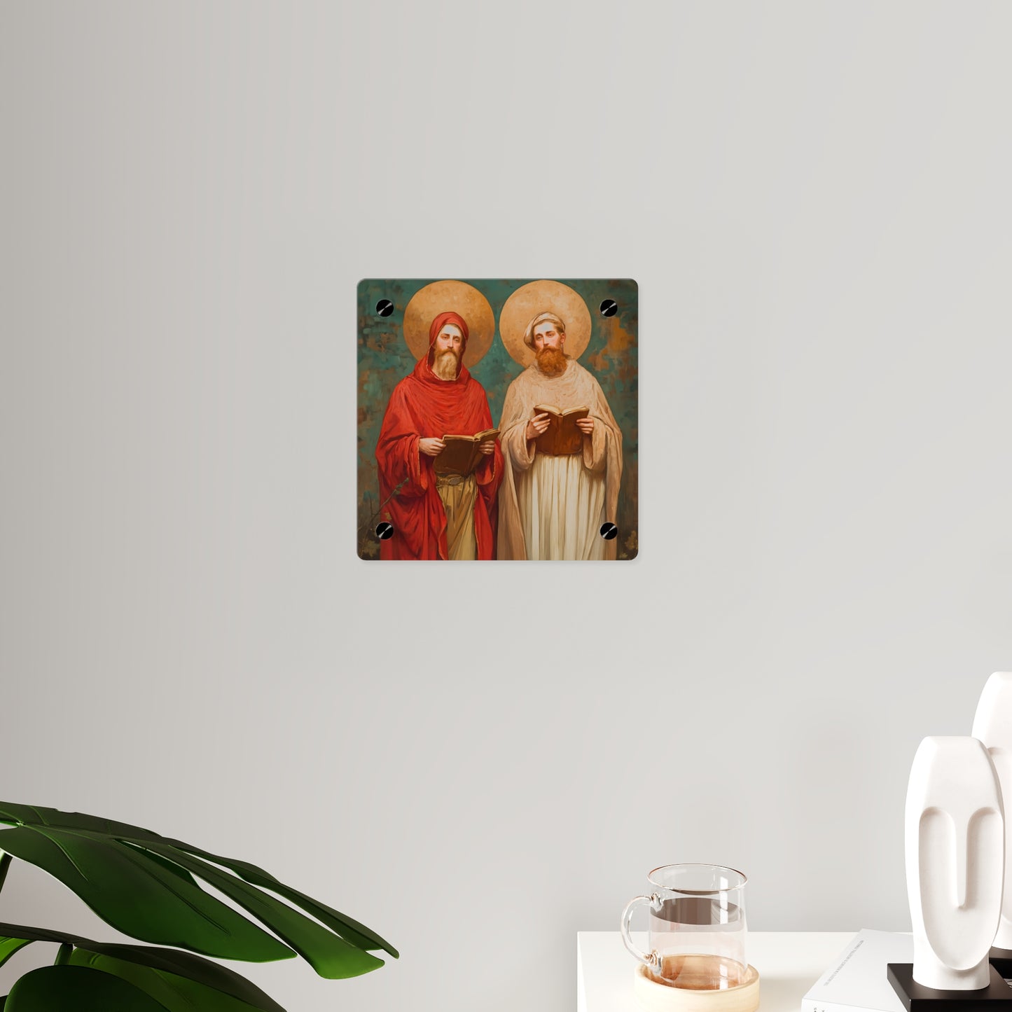 Saints Cosmas and Damian Wall Art Panel - Ready to Hang Acrylic Print - Catholic Saint Art - Patron Saint Print - Martyr Art